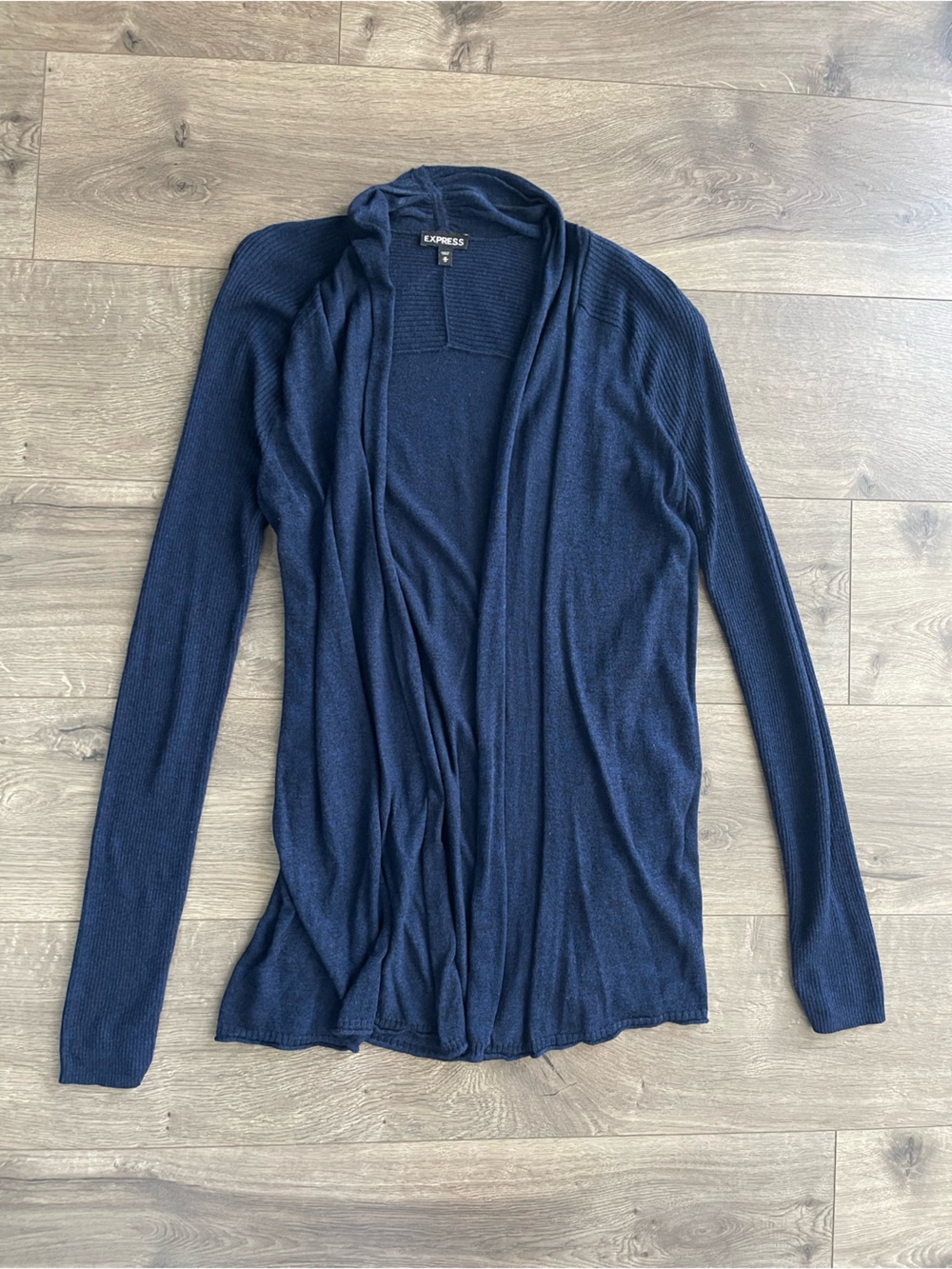 Express Navy Open-Front Lightweight Cardigan
